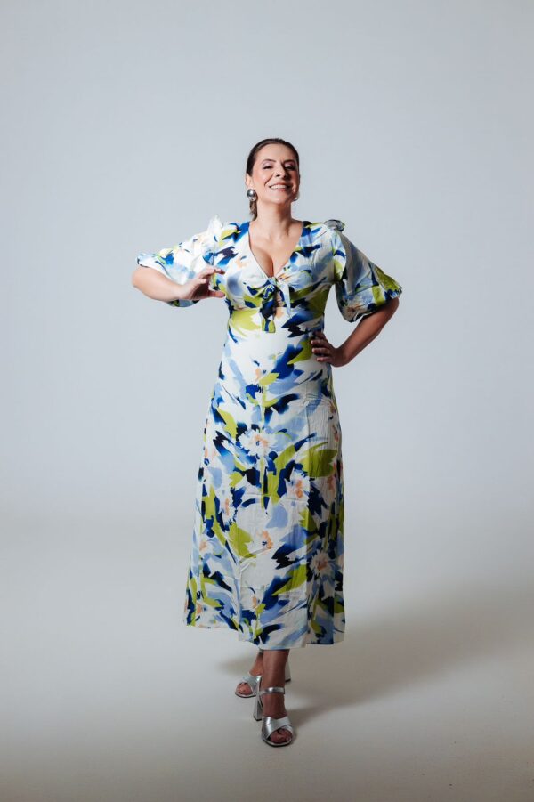 Vestido Midi com Laço no Decote - Image 3